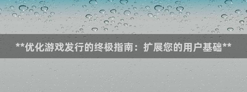 新宝GG平台注册开户：**优化游戏发行的终极指南：扩展您的用户基础**